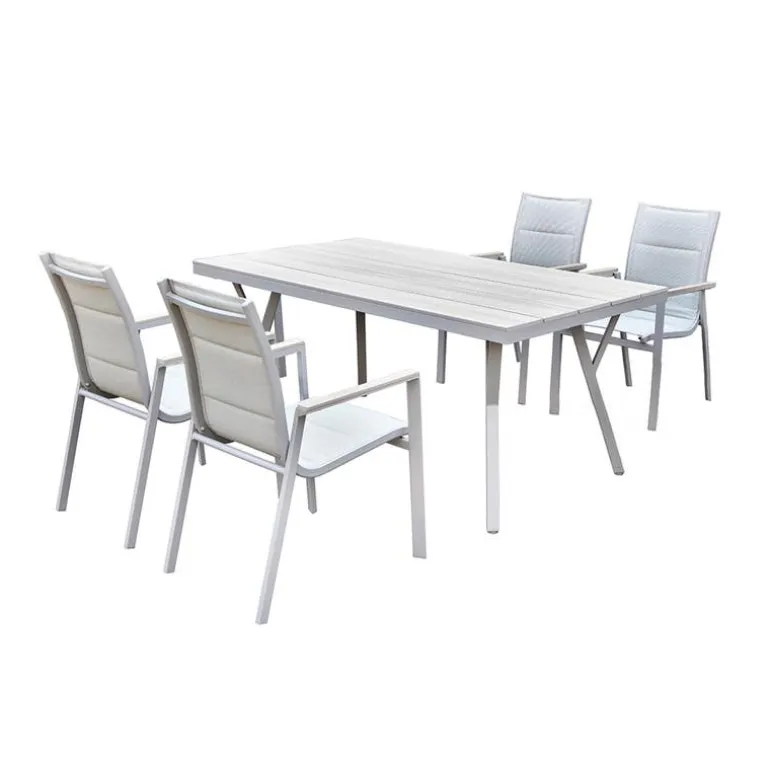 Outdoor Polywood and Aluminum Table with 4 Chairs