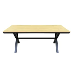 Outdoor Polywood and Aluminum Dining Table with Trestle Base