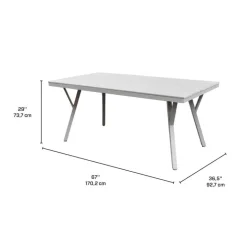 Outdoor Polywood and Aluminum Rectangular Table