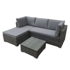 Outdoor Rattan Sectional with Coffee Table - 2 pcs