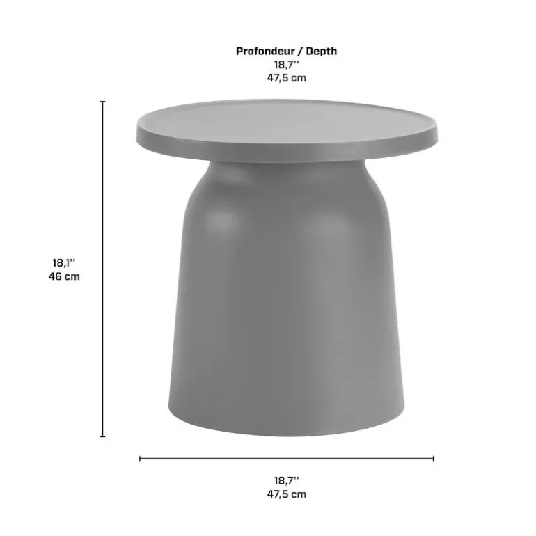 Outdoor Resin Accent Table - Grey