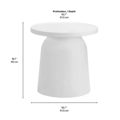 Outdoor Resin Accent Table - White