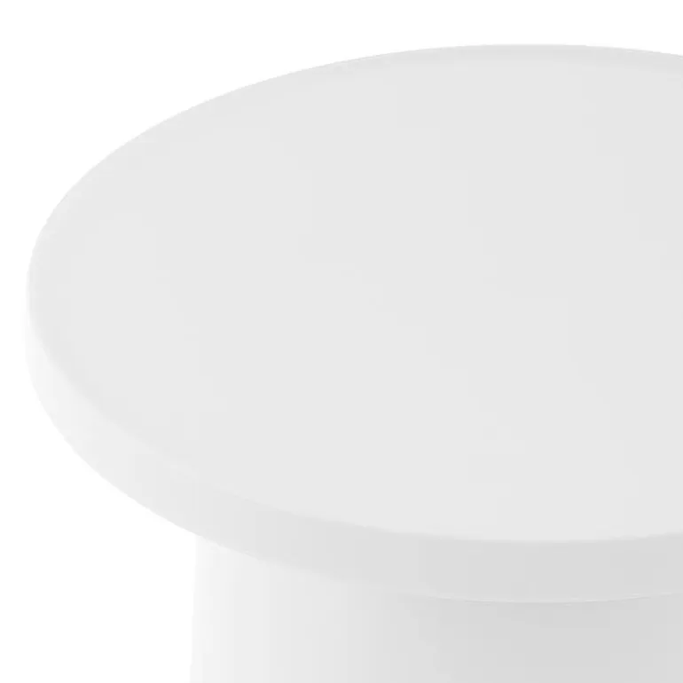 Outdoor Resin Conversation Set with 1 Accent Table and 2 Stackable Seats - White