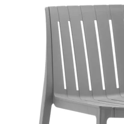 Outdoor Resin Dining Set with 1 Rectangular Table and 6 Stackable Chairs - Grey