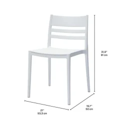 Outdoor Resin Dining Set with 1 Round Table and 4 Stackable Chairs - White