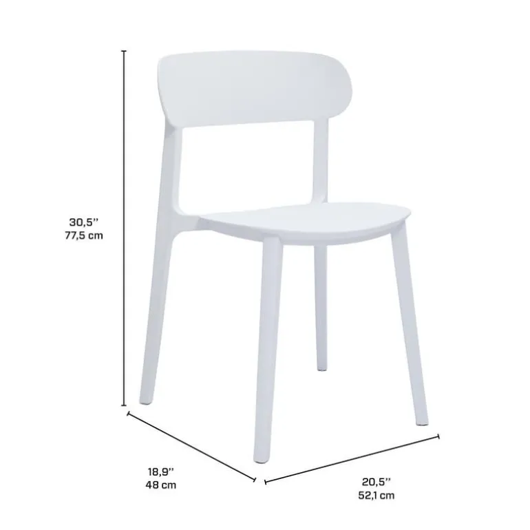 Outdoor Resin Dining Set with 1 Round Table and 4 Stackable Chairs - White