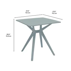 Outdoor Resin Dining Set with 1 Square Table and 4 Stackable Chairs - Grey