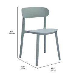 Outdoor Resin Dining Set with 1 Square Table and 4 Stackable Chairs - Grey