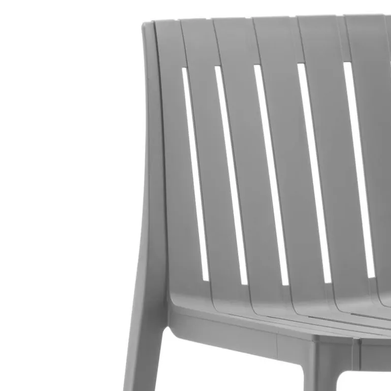 Outdoor Resin Stackable Chairs (Set of 2) - Grey