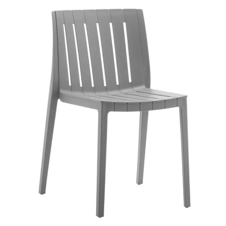 Outdoor Resin Stackable Chairs (Set of 2) - Grey