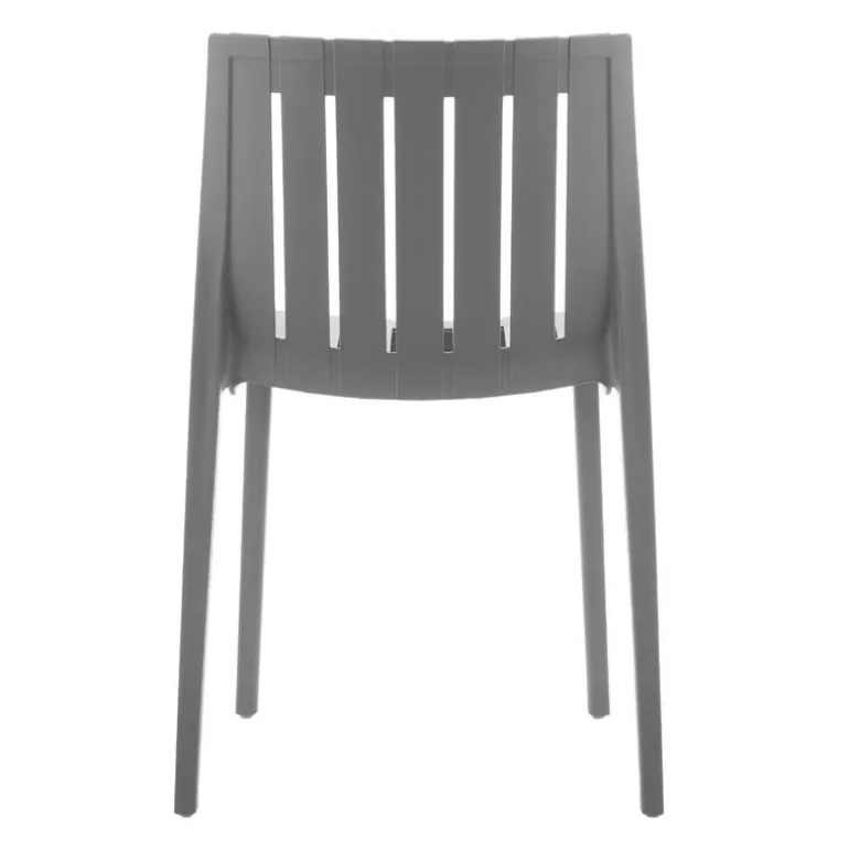 Outdoor Resin Stackable Chairs (Set of 2) - Grey