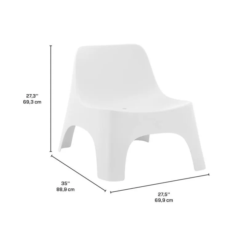 Outdoor Resin Stackable Seat - White