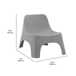 Outdoor Resin Stackable Seat - Grey