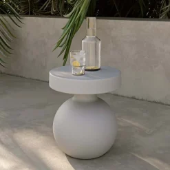 Outdoor Rounded-Base Side Table