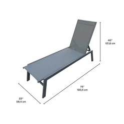 Outdoor Textilene Lounge Chair - Grey