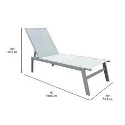Outdoor Textilene Lounge Chair - Beige
