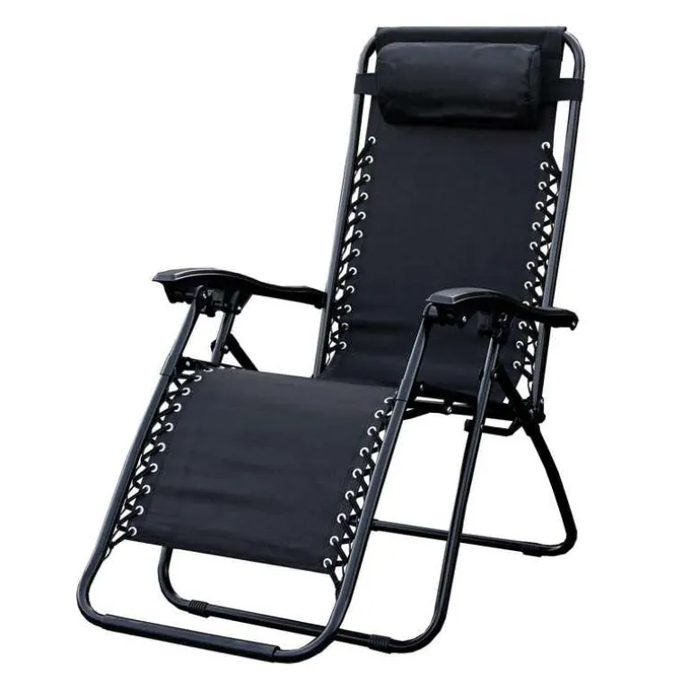 Outdoor Textilene Zero Gravity Folding Chair – Black