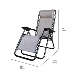 Outdoor Textilene Zero Gravity Folding Chair - Grey