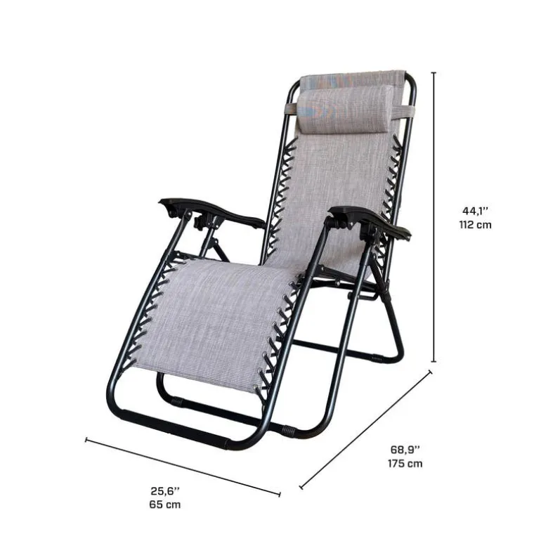 Outdoor Textilene Zero Gravity Folding Chair - Grey