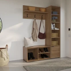 3-Piece Entryway Furniture Set – Brown