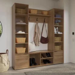 4-Piece Entryway Furniture Set – Brown