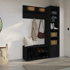 3-Piece Entryway Furniture Set – Black