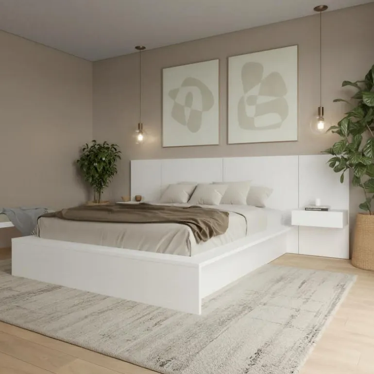4-Piece King Bedroom Set with Floating Nightstands (78") - Nexera