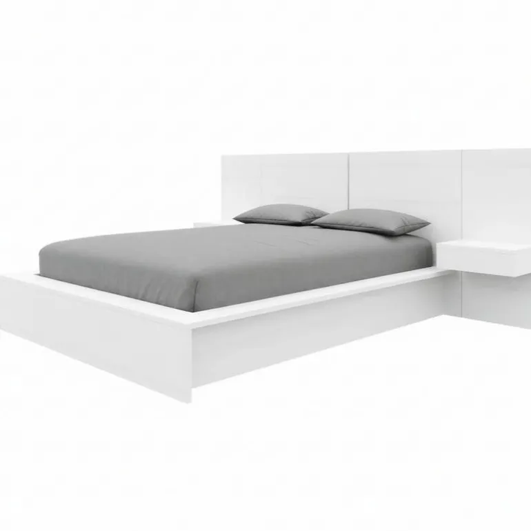 4-Piece King Bedroom Set with Floating Nightstands (78") - Nexera