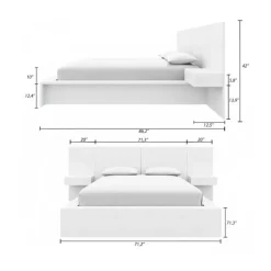 4-Piece King Bedroom Set with Floating Nightstands (78