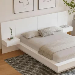 4-Piece King Platform Bedroom Set with Floating Nightstand (78
