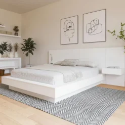 4-Piece King Platform Bedroom Set with Floating Nightstand (78