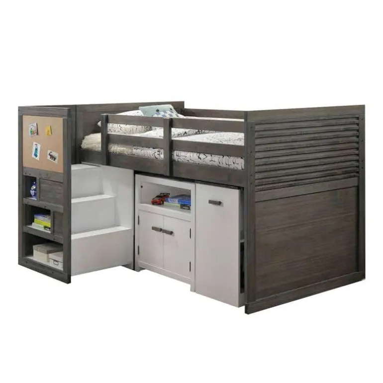 5-Piece Twin Loft Bed with Storage and Desk (39")