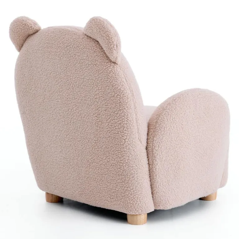 Pink Bear-Shaped Kids Armchair – 22.4" x 22.6" x 22.4"
