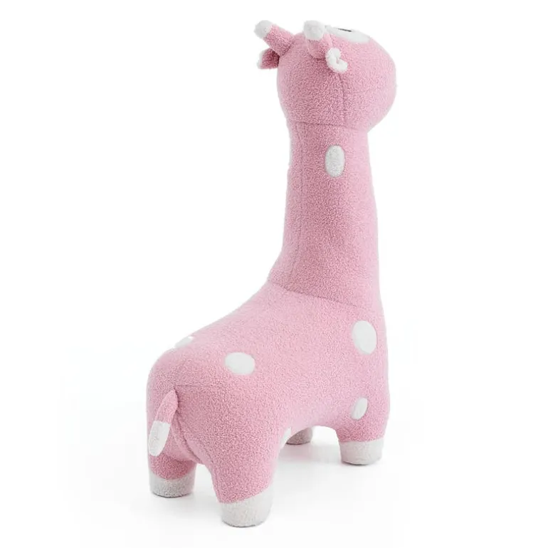 Pink Giraffe-Shaped Kids Pouf – 29.5" x 11.4" x 40.2"