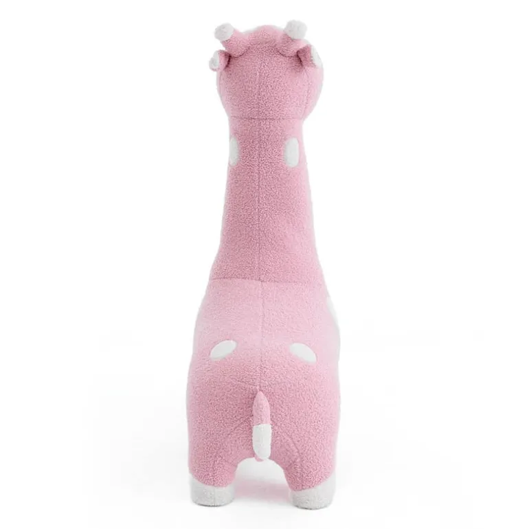 Pink Giraffe-Shaped Kids Pouf – 29.5" x 11.4" x 40.2"