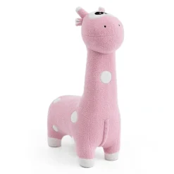 Pink Giraffe-Shaped Kids Pouf – 29.5
