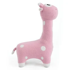 Pink Giraffe-Shaped Kids Pouf – 29.5