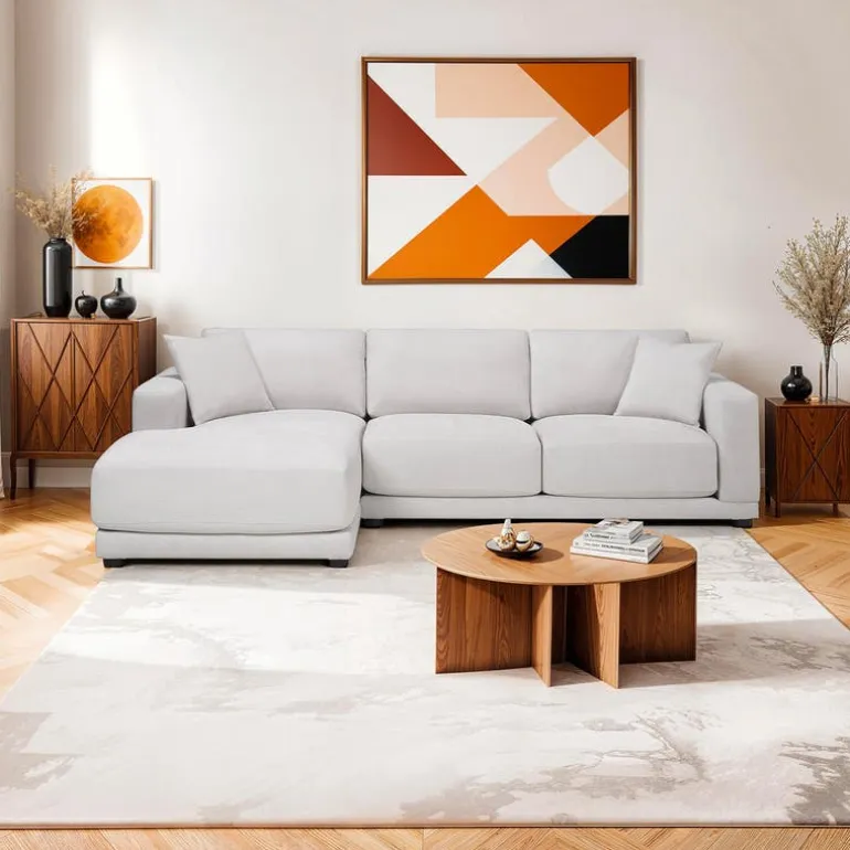 Plushy Sectional with Left-Side Chaise