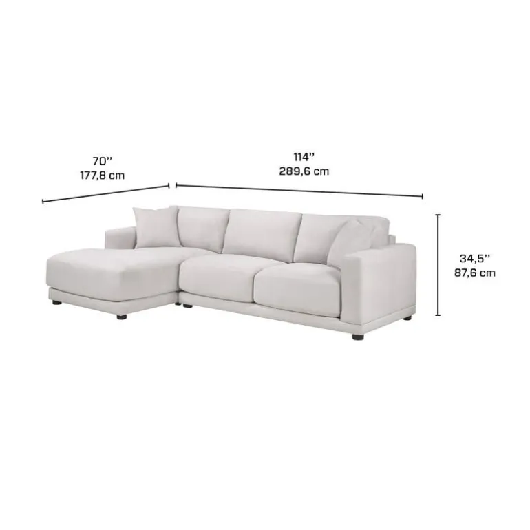 Plushy Sectional with Left-Side Chaise