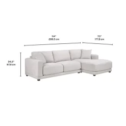 Plushy Sectional with Right-Side Chaise