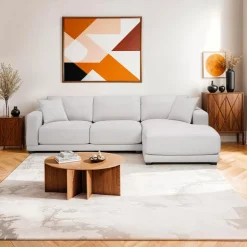 Plushy Sectional with Right-Side Chaise