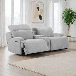 Power Modular Loveseat and Console with Built-In Audio System - 3 pcs
