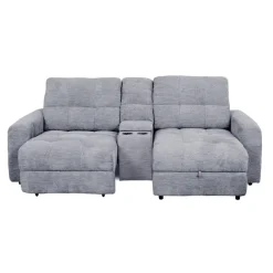 Power Modular Loveseat with Left-Side slider, Right-Side Chaise with Storage, and Console - 3 pcs