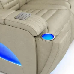 Power Modular Recliner with Massage, Heat, and Retractable Cup Holders