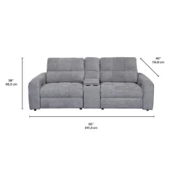 Power Modular Reclining Loveseat and Console - 3 pcs