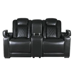 Power Modular Reclining Loveseat and Console with Cup Holders - 3 pcs