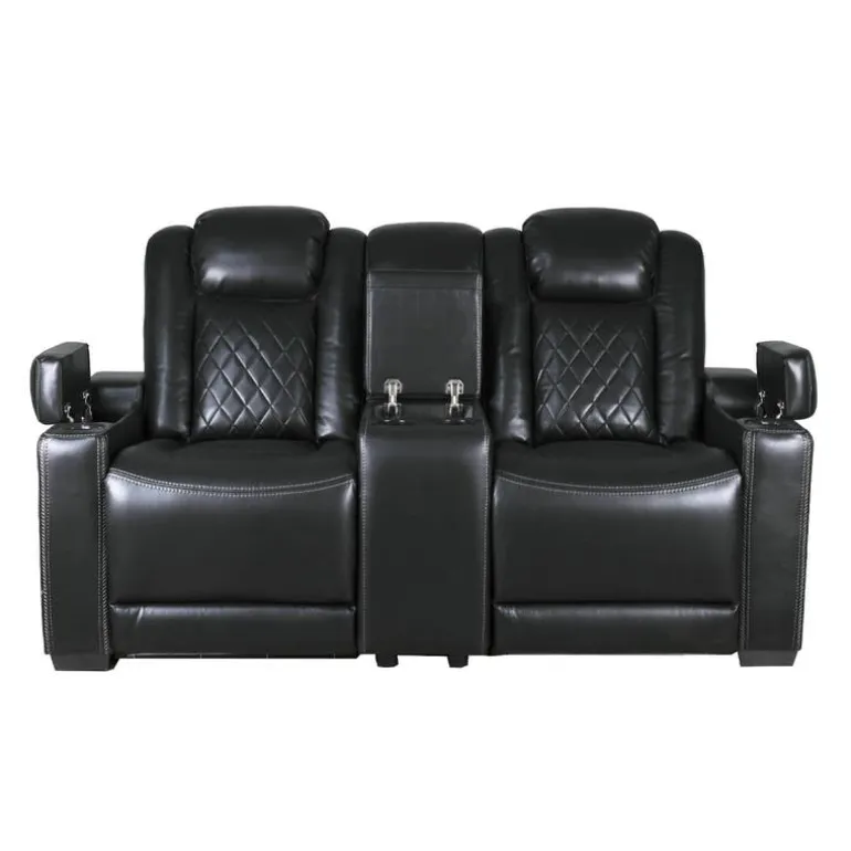 Power Modular Reclining Loveseat and Console with Cup Holders - 3 pcs