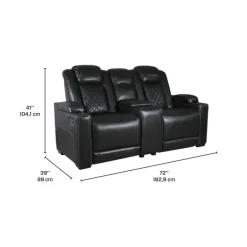 Power Modular Reclining Loveseat and Console with Cup Holders - 3 pcs