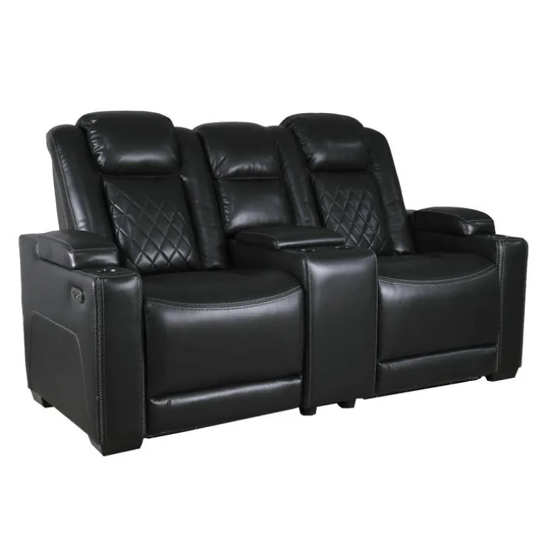 Power Modular Reclining Loveseat and Console with Cup Holders - 3 pcs