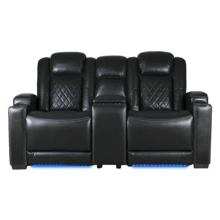 Power Modular Reclining Loveseat and Console with Cup Holders - 3 pcs